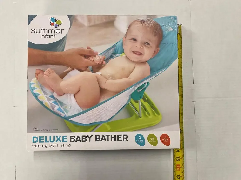 Summer Infant Deluxe Baby Bather Folding Bath Sling Blue New